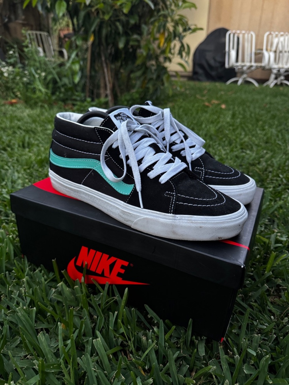 Vans Sk8-Mid ‘Classic Sport’ skate shoes - Black/Teal 
(M 9.5  / W 11)